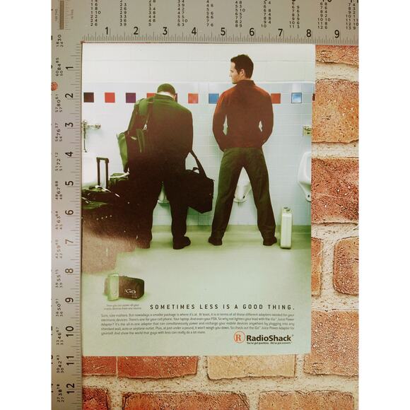 2004 Radio Shack Print Ad Men Traveling Sometimes Less Is Good Humor Scene - Picture 5 of 7